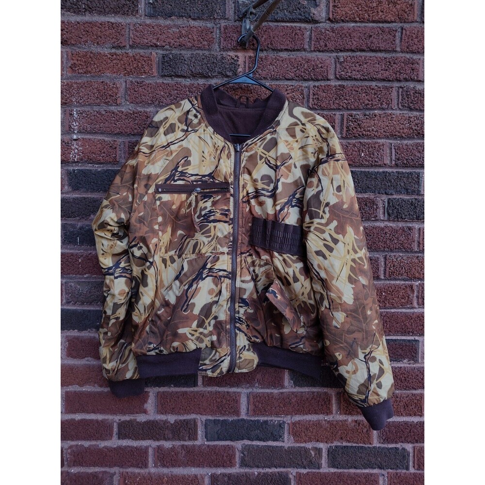 gamehide flyway camo bomber jacket reversible mens size medium style wp6